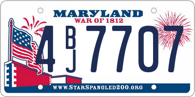 MD license plate 4BJ7707