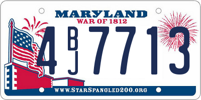 MD license plate 4BJ7713