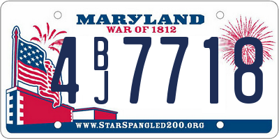 MD license plate 4BJ7718