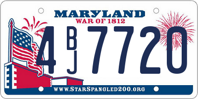 MD license plate 4BJ7720