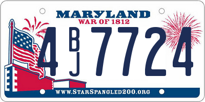 MD license plate 4BJ7724