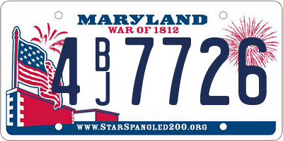 MD license plate 4BJ7726