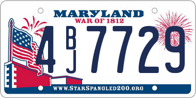 MD license plate 4BJ7729