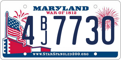 MD license plate 4BJ7730