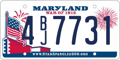 MD license plate 4BJ7731