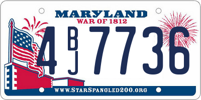 MD license plate 4BJ7736