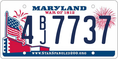 MD license plate 4BJ7737