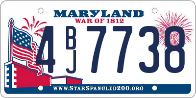 MD license plate 4BJ7738