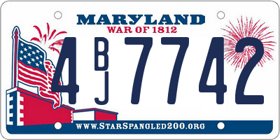 MD license plate 4BJ7742