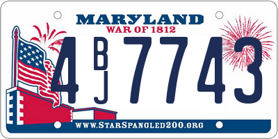 MD license plate 4BJ7743