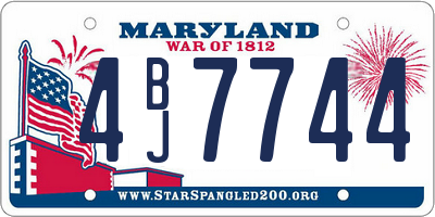 MD license plate 4BJ7744