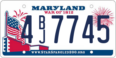 MD license plate 4BJ7745