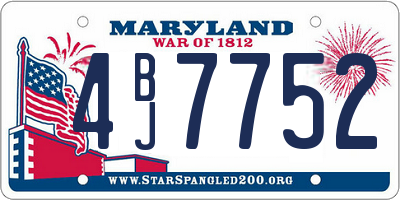MD license plate 4BJ7752