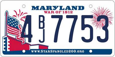 MD license plate 4BJ7753