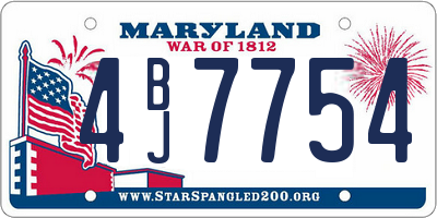 MD license plate 4BJ7754