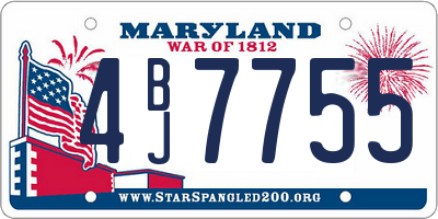 MD license plate 4BJ7755