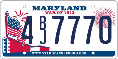 MD license plate 4BJ7770