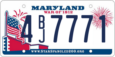 MD license plate 4BJ7771