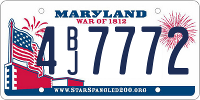 MD license plate 4BJ7772