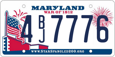 MD license plate 4BJ7776