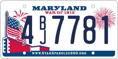 MD license plate 4BJ7781