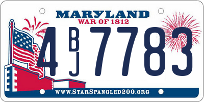 MD license plate 4BJ7783