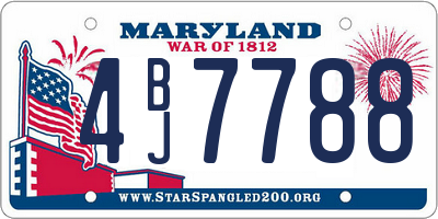 MD license plate 4BJ7788