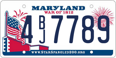 MD license plate 4BJ7789