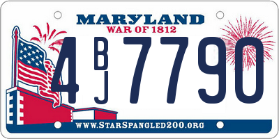 MD license plate 4BJ7790