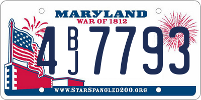 MD license plate 4BJ7793