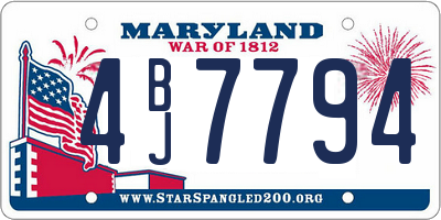 MD license plate 4BJ7794