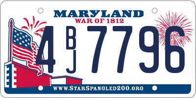 MD license plate 4BJ7796