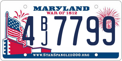 MD license plate 4BJ7799