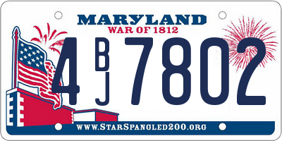 MD license plate 4BJ7802