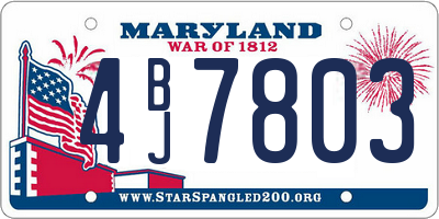 MD license plate 4BJ7803