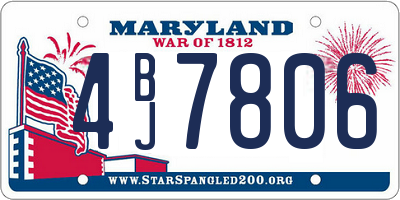 MD license plate 4BJ7806