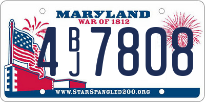 MD license plate 4BJ7808