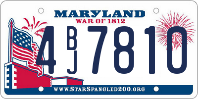 MD license plate 4BJ7810
