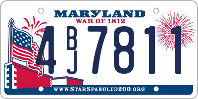 MD license plate 4BJ7811
