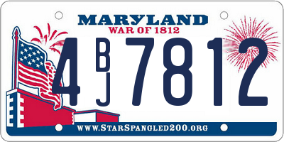 MD license plate 4BJ7812