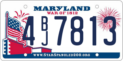 MD license plate 4BJ7813