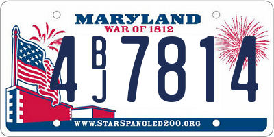 MD license plate 4BJ7814