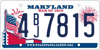 MD license plate 4BJ7815