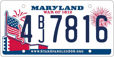 MD license plate 4BJ7816