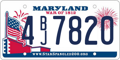 MD license plate 4BJ7820