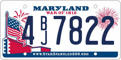 MD license plate 4BJ7822