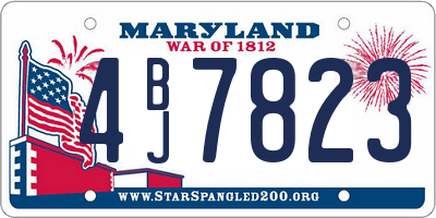 MD license plate 4BJ7823