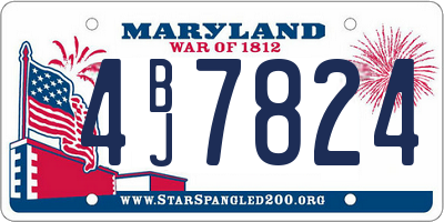 MD license plate 4BJ7824