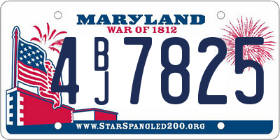 MD license plate 4BJ7825