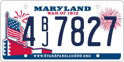 MD license plate 4BJ7827